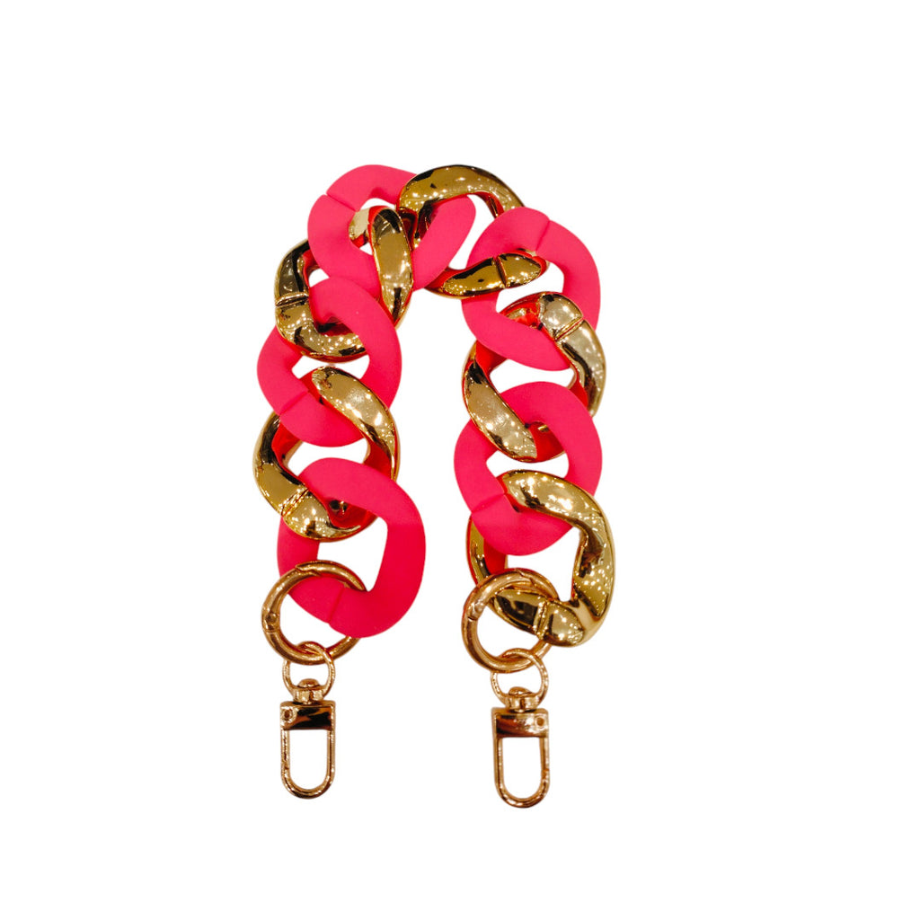 Chain Thick 30cm - Gold/Fuchsia
