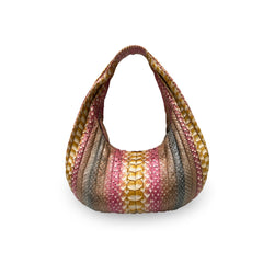 Brioche Patch - Beige Motif Yellow Pink Grey