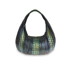 Brioche Patch - Navy Green Motif