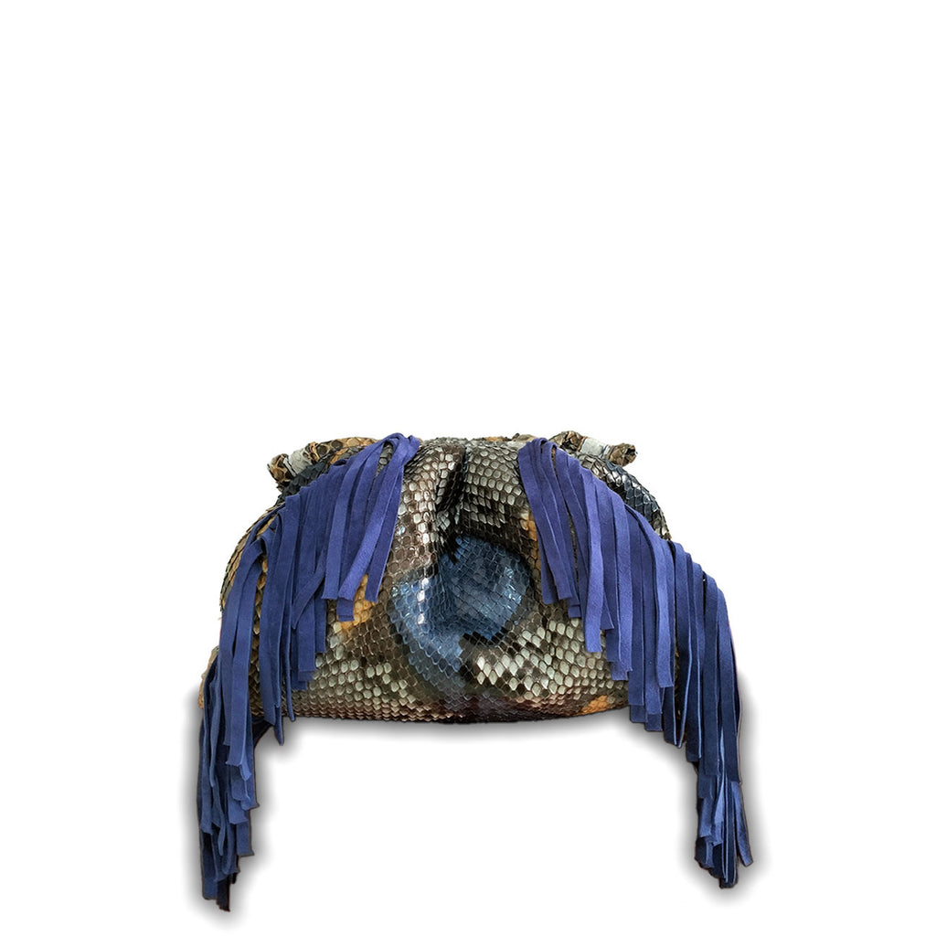 Claude Fringes - Blue Motif Orange