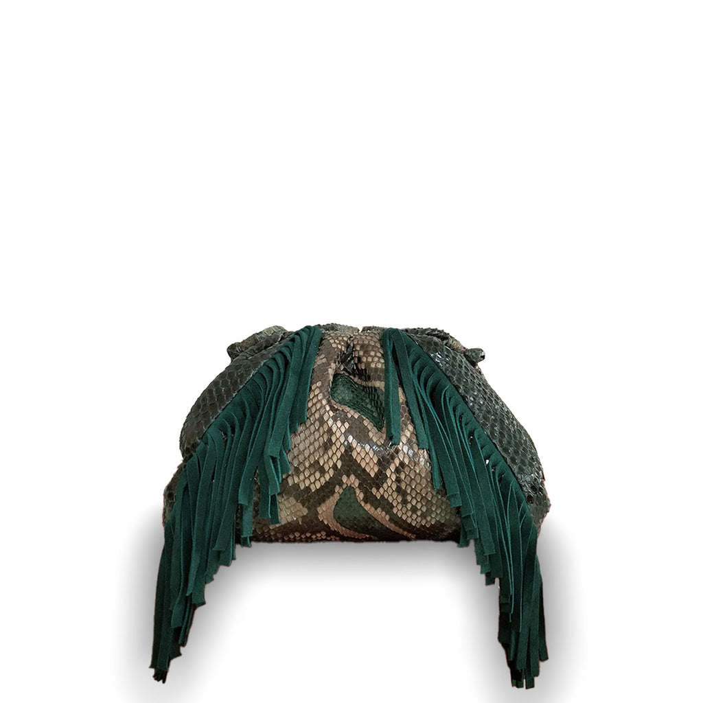 Claude Fringes - Dark Green Motif