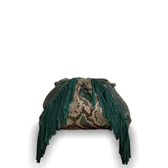 Claude Fringes - Dark Green Motif