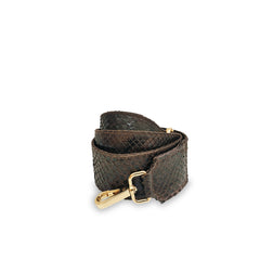 Python Bag Strap - Brown Motif W Gold Buckle