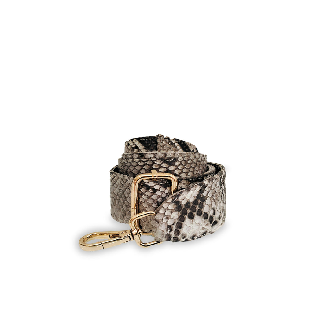 Python Bag Strap - Natural W Gold Buckle