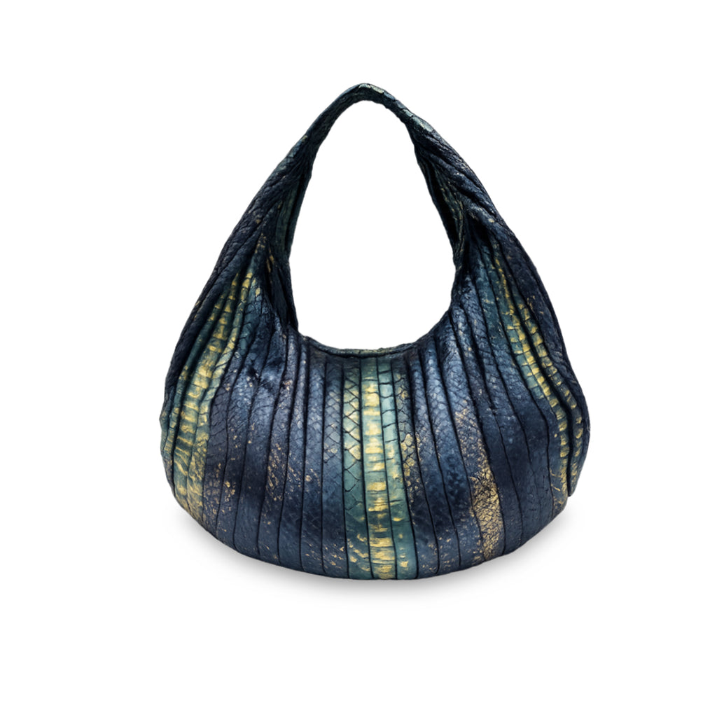 Brioche Patch Medium - Navy Green Motif